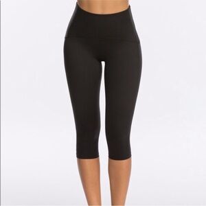 Spanx Compression Knee Pants High Rise Shaping Capris Nylon In Black Size L
